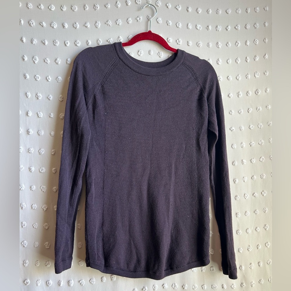 Lululemon Sit in Lotus Wool Crew Neck Sweater Plum Purple